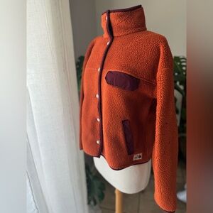 The North‎ Face Sherpa Snap Fleece Jacket Burnt Orange/Plum – Women’s S